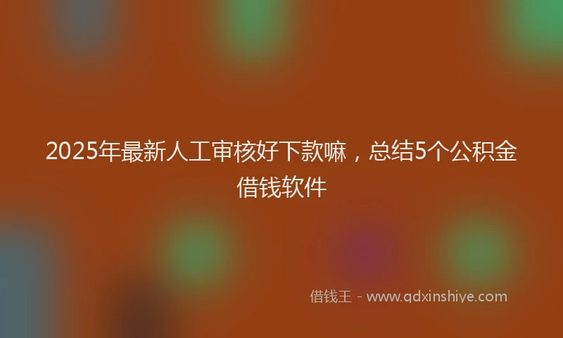 2025年最新人工审核好下款嘛，总结5个公积金借钱软件