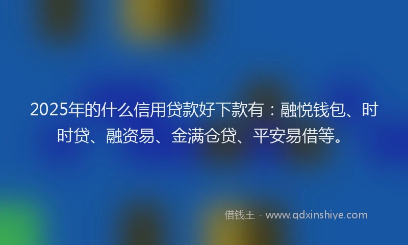 2025年的什么信用贷款好下款有：融悦钱包、时时贷、融资易、金满仓贷、平安易借等。