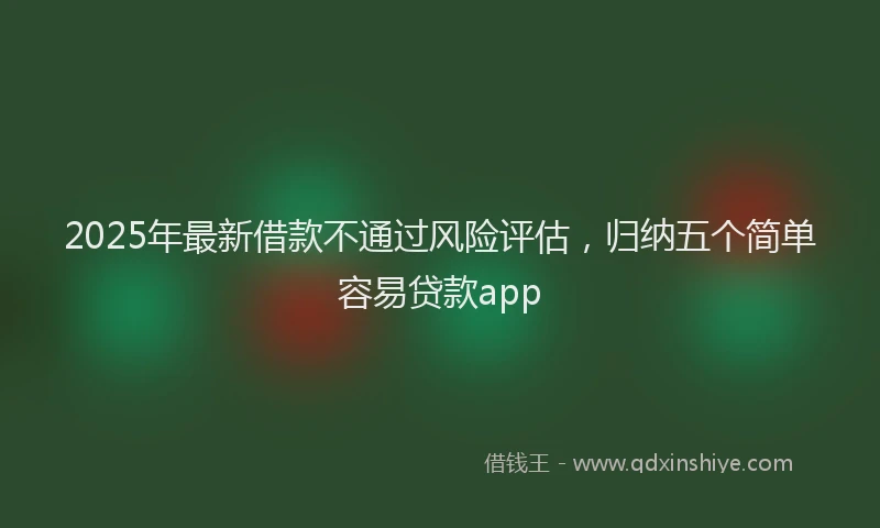 2025年最新借款不通过风险评估，归纳五个简单容易贷款app