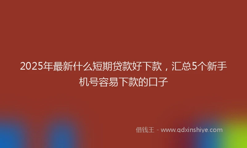 2025年最新什么短期贷款好下款，汇总5个新手机号容易下款的口子