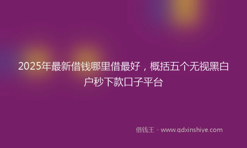 2025年最新借钱哪里借最好，概括五个无视黑白户秒下款口子平台
