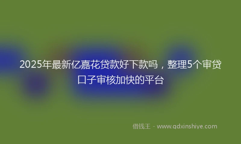 2025年最新亿嘉花贷款好下款吗，整理5个审贷口子审核加快的平台