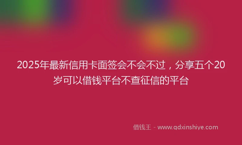 2025年最新信用卡面签会不会不过，分享五个20岁可以借钱平台不查征信的平台