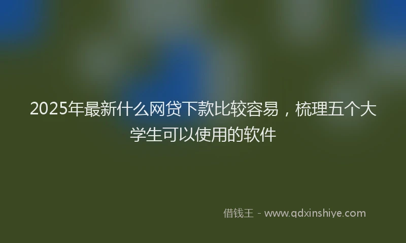 2025年最新什么网贷下款比较容易，梳理五个大学生可以使用的软件