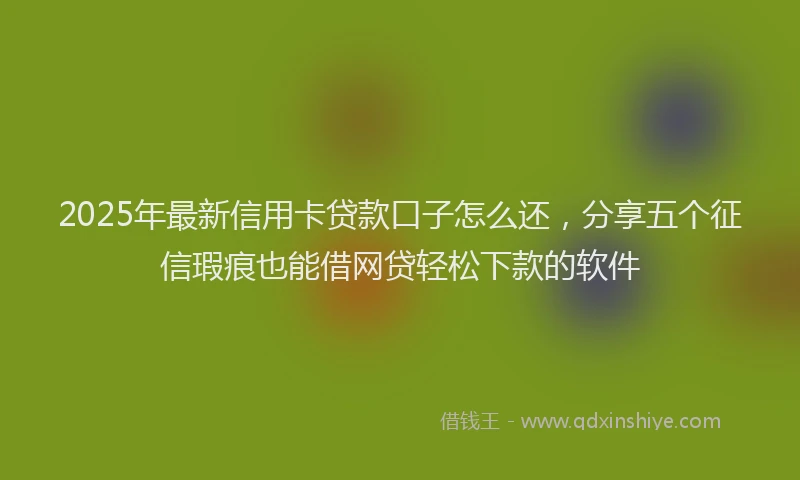 2025年最新信用卡贷款口子怎么还，分享五个征信瑕疵也能借网贷轻松下款的软件