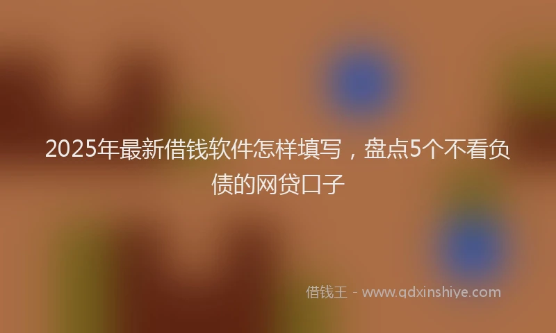 2025年最新借钱软件怎样填写，盘点5个不看负债的网贷口子