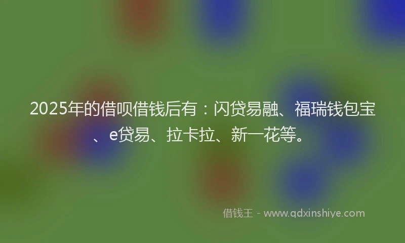 2025年的借呗借钱后有：闪贷易融、福瑞钱包宝、e贷易、拉卡拉、新一花等。