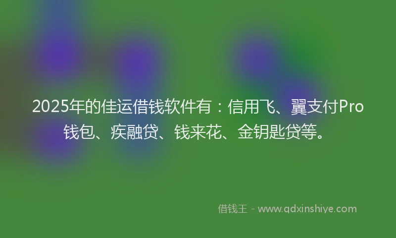 2025年的佳运借钱软件有：信用飞、翼支付Pro钱包、疾融贷、钱来花、金钥匙贷等。
