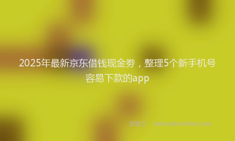 2025年最新京东借钱现金劵，整理5个新手机号容易下款的app