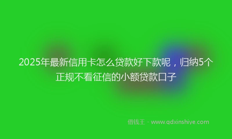 2025年最新信用卡怎么贷款好下款呢，归纳5个正规不看征信的小额贷款口子