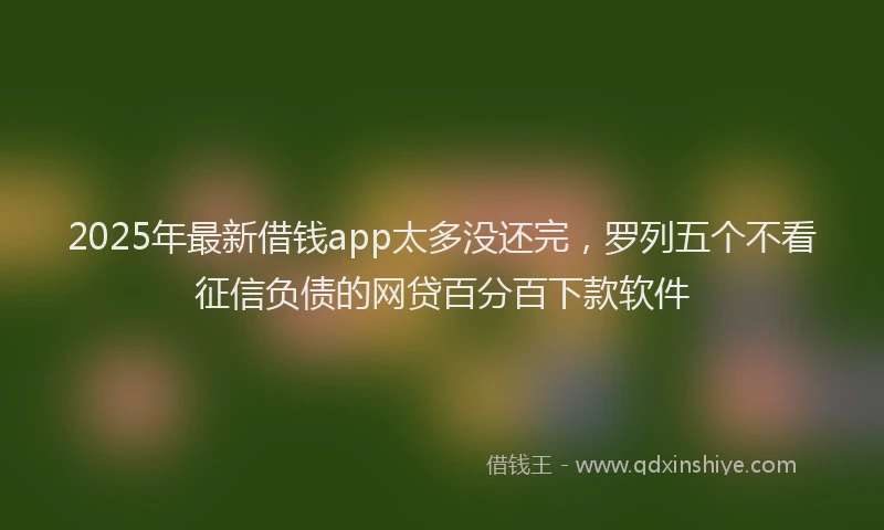 2025年最新借钱app太多没还完，罗列五个不看征信负债的网贷百分百下款软件