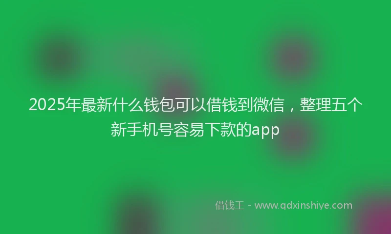 2025年最新什么钱包可以借钱到微信，整理五个新手机号容易下款的app