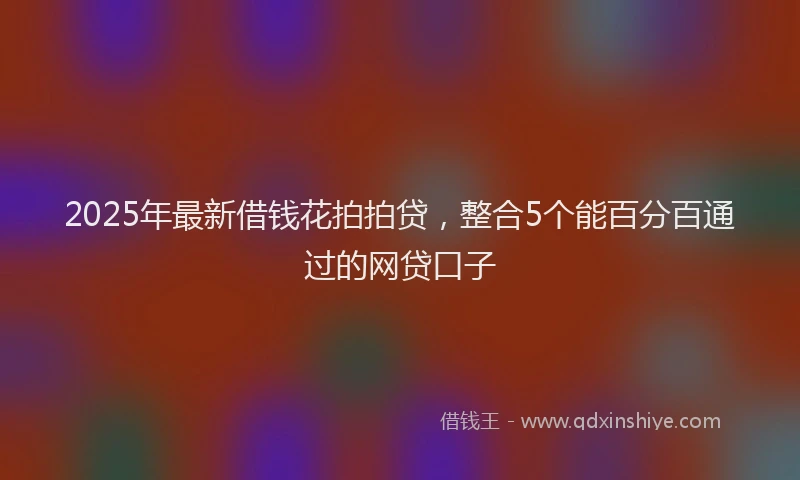 2025年最新借钱花拍拍贷，整合5个能百分百通过的网贷口子