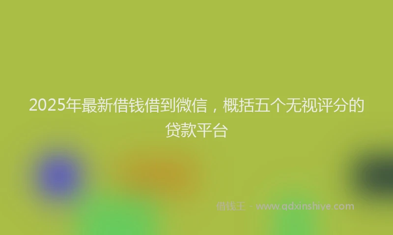 2025年最新借钱借到微信，概括五个无视评分的贷款平台