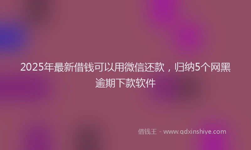 2025年最新借钱可以用微信还款，归纳5个网黑逾期下款软件