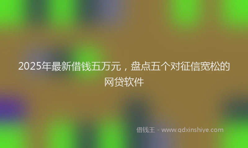 2025年最新借钱五万元，盘点五个对征信宽松的网贷软件