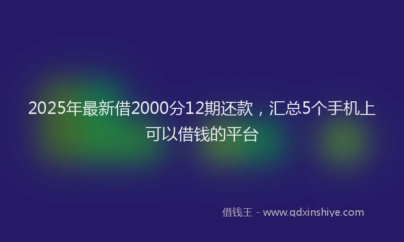 2025年最新借2000分12期还款，汇总5个手机上可以借钱的平台