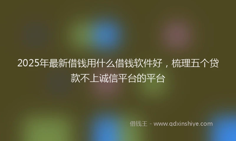 2025年最新借钱用什么借钱软件好，梳理五个贷款不上诚信平台的平台