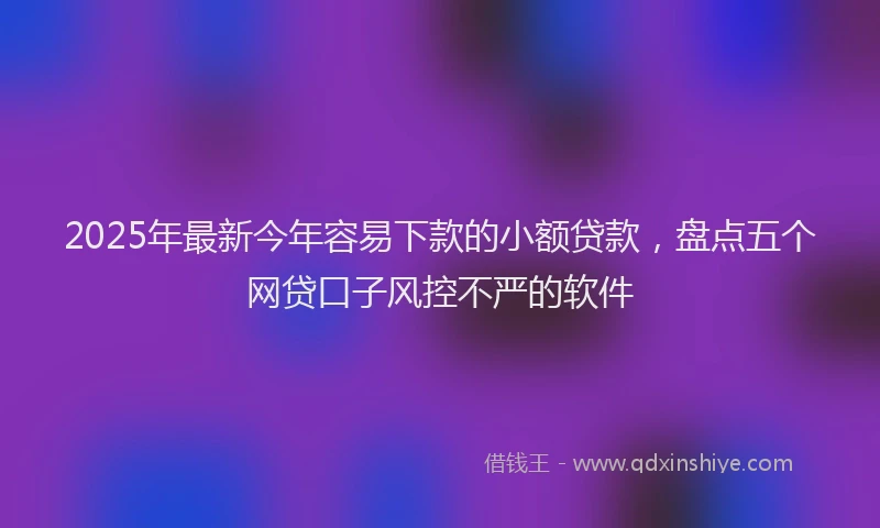 2025年最新今年容易下款的小额贷款，盘点五个网贷口子风控不严的软件