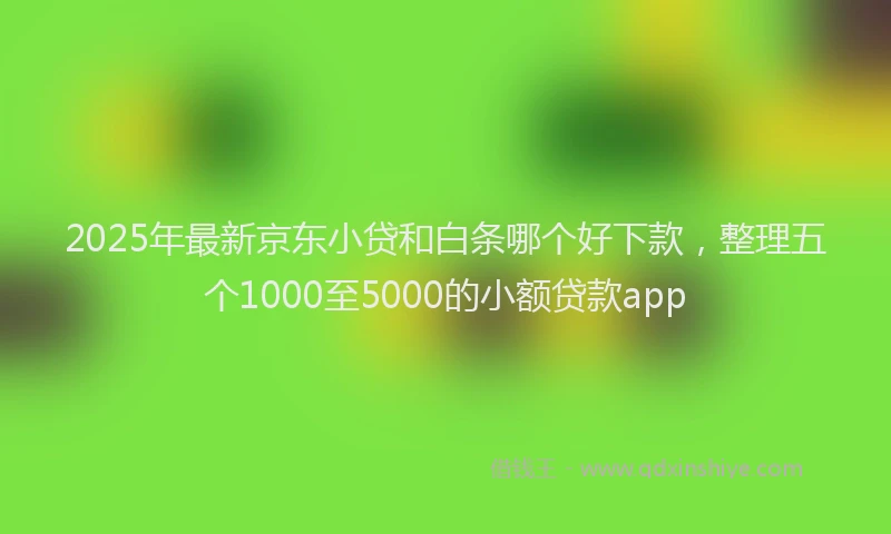 2025年最新京东小贷和白条哪个好下款，整理五个1000至5000的小额贷款app