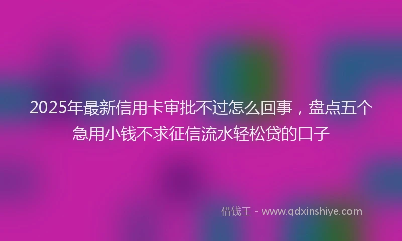 2025年最新信用卡审批不过怎么回事，盘点五个急用小钱不求征信流水轻松贷的口子