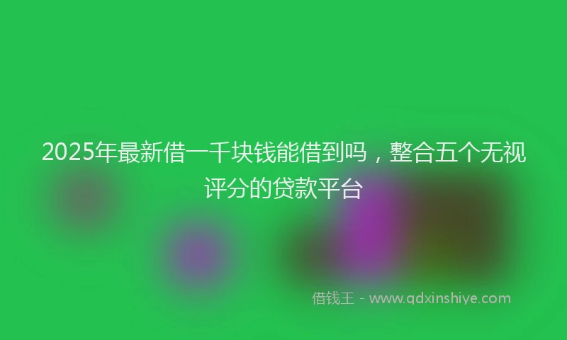 2025年最新借一千块钱能借到吗，整合五个无视评分的贷款平台