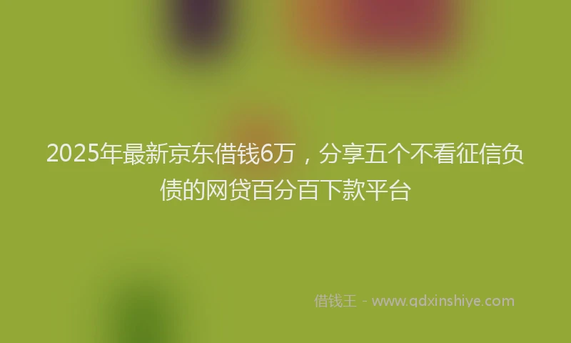 2025年最新京东借钱6万，分享五个不看征信负债的网贷百分百下款平台