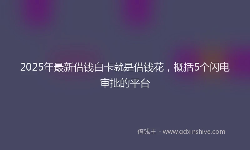 2025年最新借钱白卡就是借钱花，概括5个闪电审批的平台