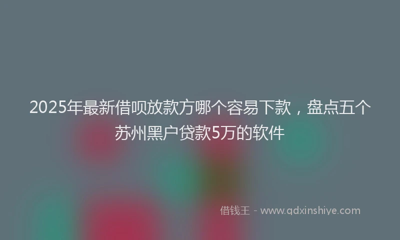 2025年最新借呗放款方哪个容易下款，盘点五个苏州黑户贷款5万的软件