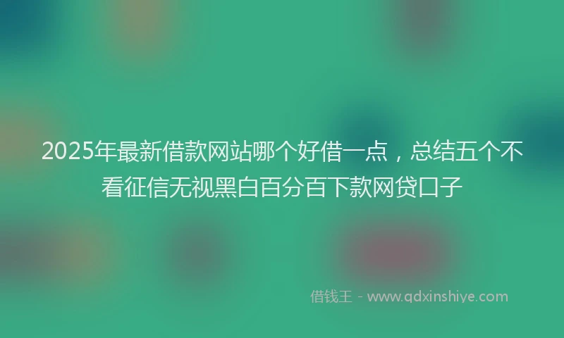 2025年最新借款网站哪个好借一点，总结五个不看征信无视黑白百分百下款网贷口子