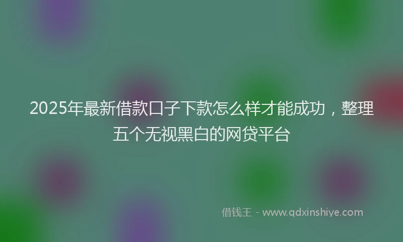 2025年最新借款口子下款怎么样才能成功，整理五个无视黑白的网贷平台