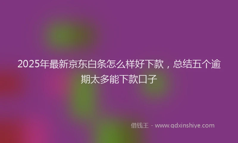 2025年最新京东白条怎么样好下款，总结五个逾期太多能下款口子