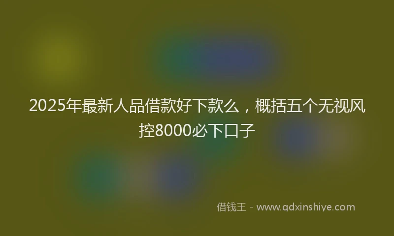 2025年最新人品借款好下款么，概括五个无视风控8000必下口子