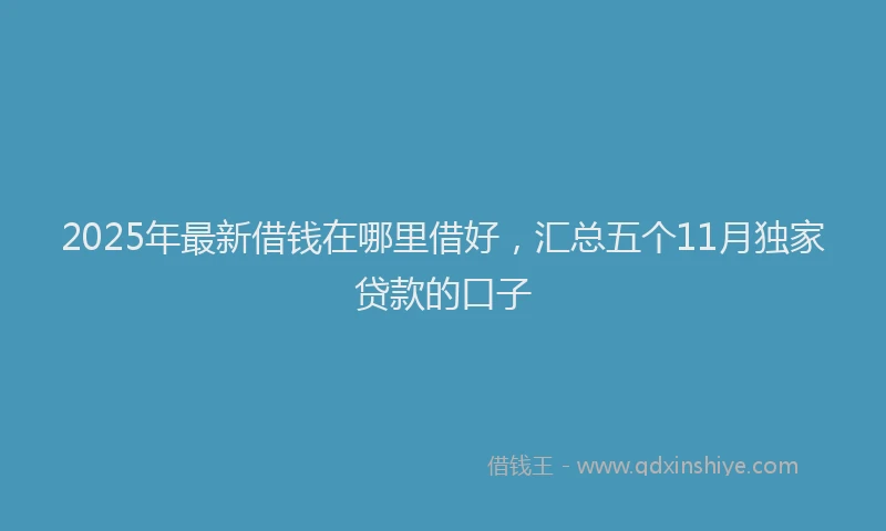 2025年最新借钱在哪里借好，汇总五个11月独家贷款的口子