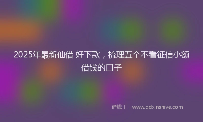 2025年最新仙借 好下款，梳理五个不看征信小额借钱的口子