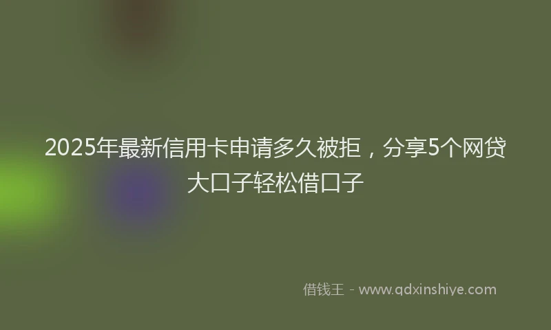 2025年最新信用卡申请多久被拒，分享5个网贷大口子轻松借口子