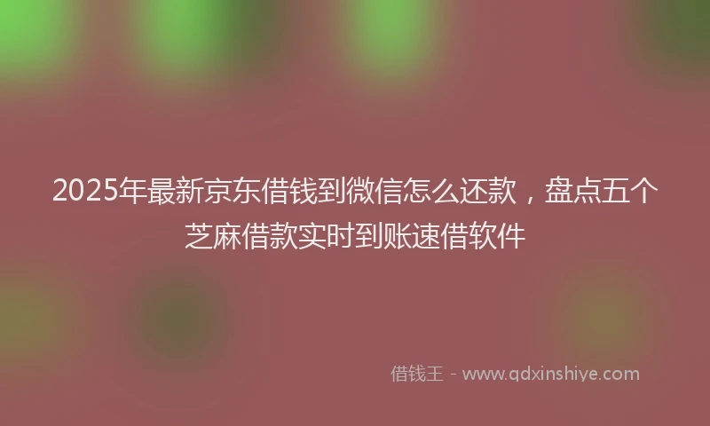 2025年最新京东借钱到微信怎么还款，盘点五个芝麻借款实时到账速借软件