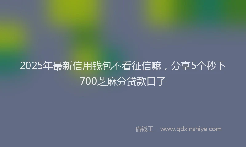2025年最新信用钱包不看征信嘛，分享5个秒下700芝麻分贷款口子