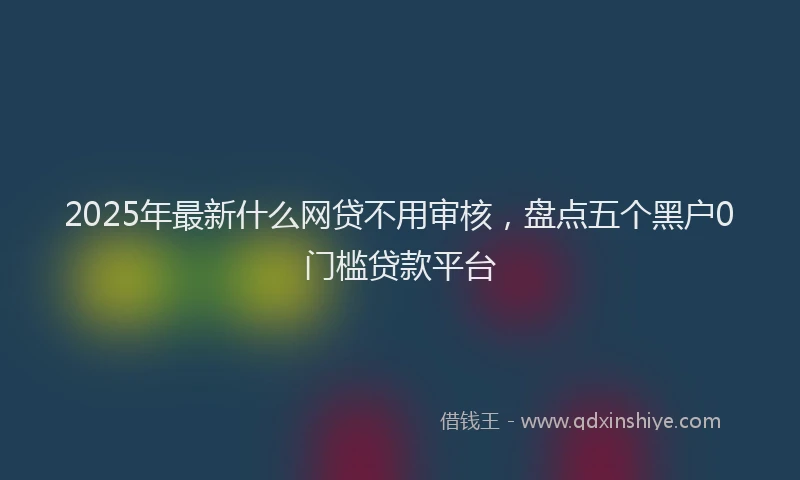 2025年最新什么网贷不用审核，盘点五个黑户0门槛贷款平台