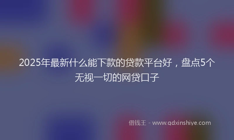2025年最新什么能下款的贷款平台好，盘点5个无视一切的网贷口子
