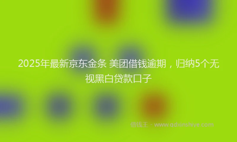 2025年最新京东金条 美团借钱逾期，归纳5个无视黑白贷款口子