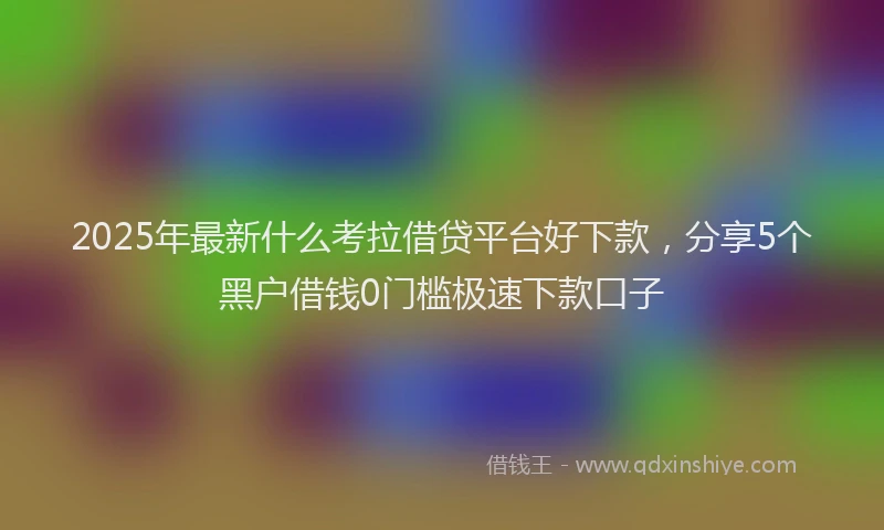 2025年最新什么考拉借贷平台好下款，分享5个黑户借钱0门槛极速下款口子