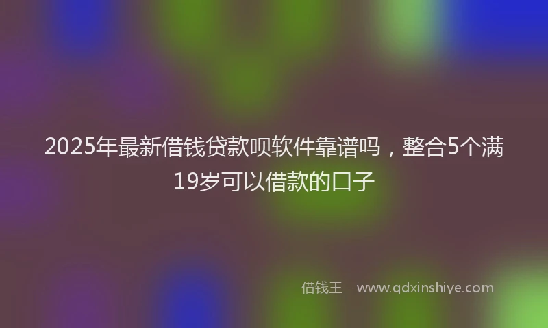 2025年最新借钱贷款呗软件靠谱吗，整合5个满19岁可以借款的口子