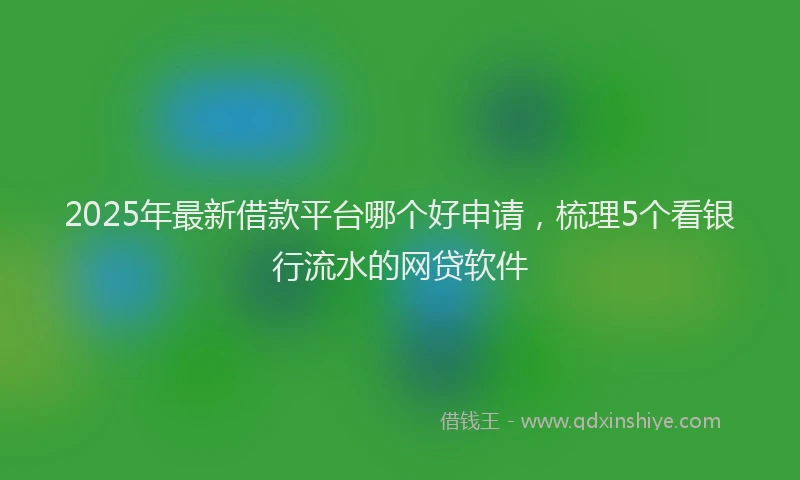 2025年最新借款平台哪个好申请，梳理5个看银行流水的网贷软件