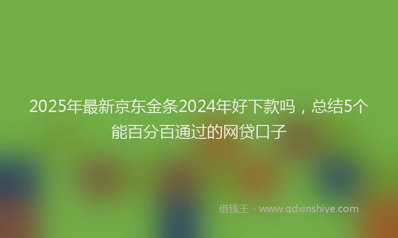 2025年最新京东金条2024年好下款吗，总结5个能百分百通过的网贷口子