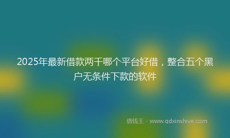 2025年最新借款两千哪个平台好借，整合五个黑户无条件下款的软件