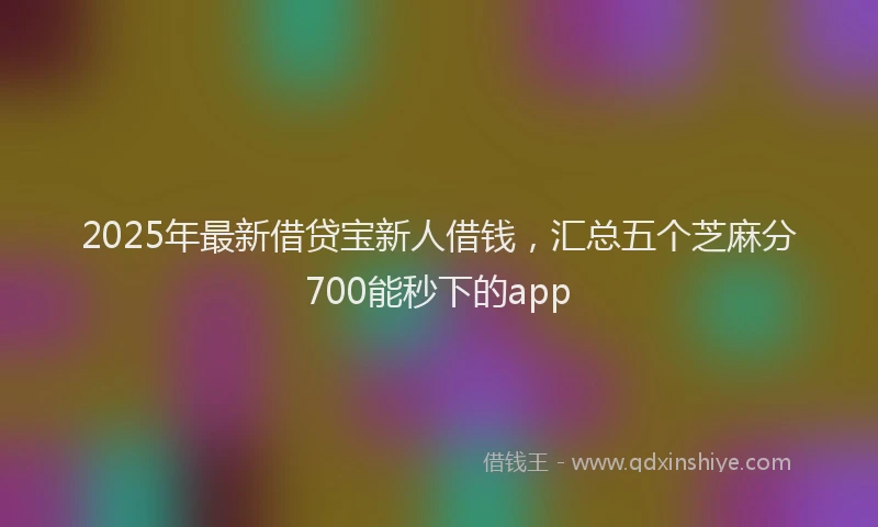 2025年最新借贷宝新人借钱，汇总五个芝麻分700能秒下的app