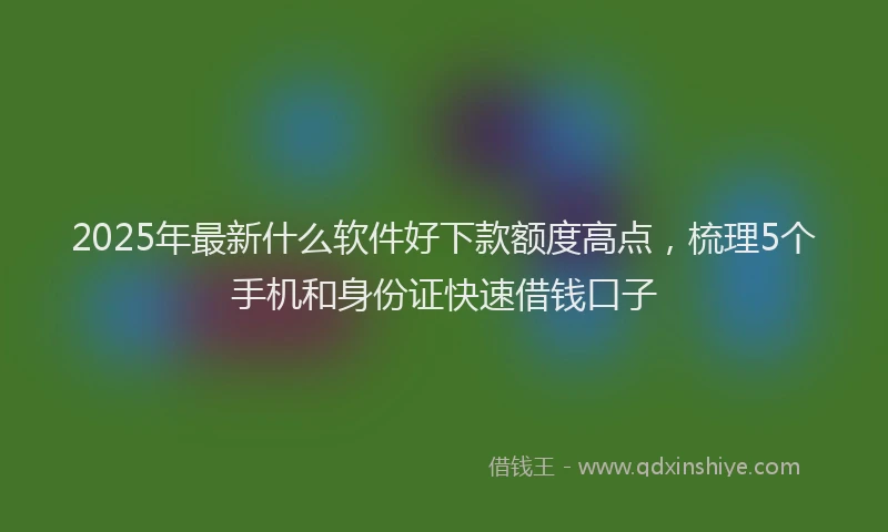 2025年最新什么软件好下款额度高点，梳理5个手机和身份证快速借钱口子