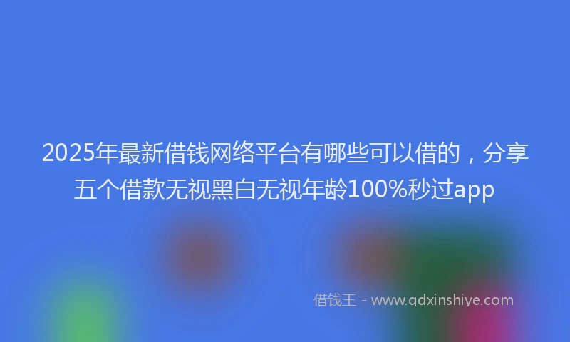 2025年最新借钱网络平台有哪些可以借的，分享五个借款无视黑白无视年龄100%秒过app
