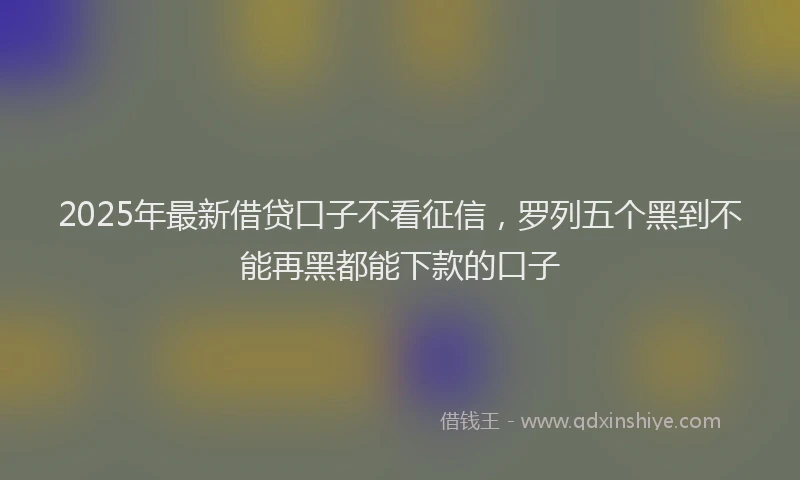 2025年最新借贷口子不看征信，罗列五个黑到不能再黑都能下款的口子